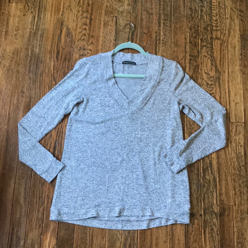 Harlow & Graham Grey V Neck Sweater